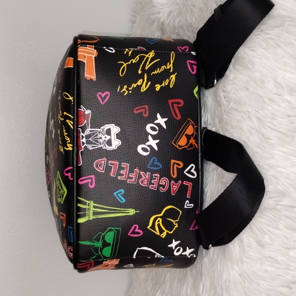 Karl Lagerfeld Black Neon Nights Backpack - Picture 7 of 9